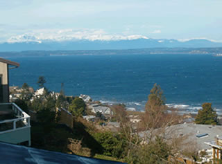 Puget Sound and; Olympic Mountain view.